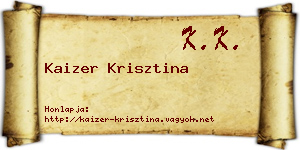 Kaizer Krisztina névjegykártya
